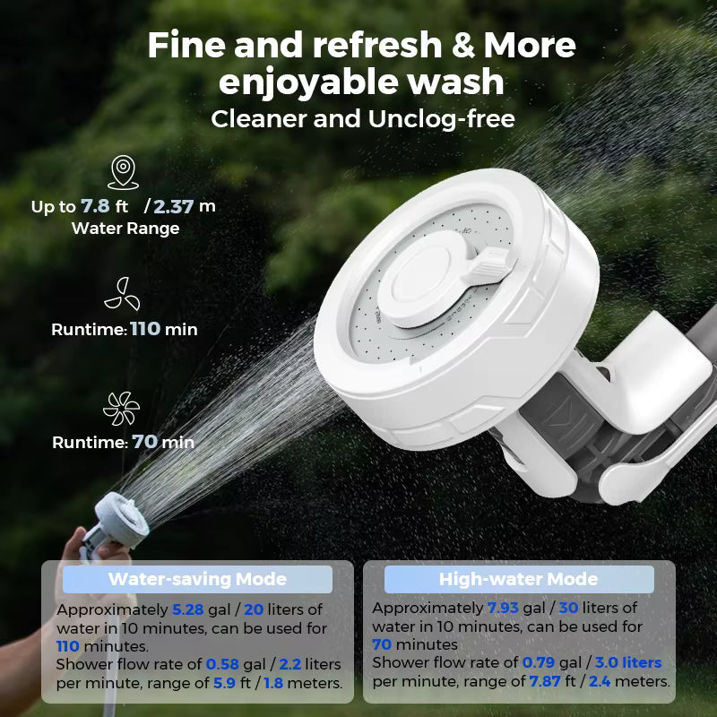 Portable Shower - Ultralight Rechargeable Instant Outdoor Shower