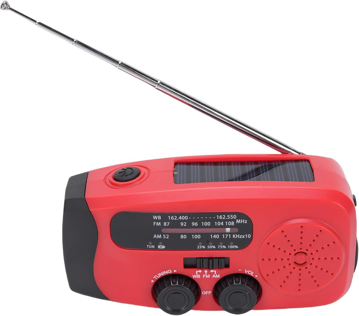 Emergency Crank Radio - Solar Powered / LED Flashlight / Power Bank
